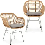 Idimex Gartenstuhl 56 x 60 x 82 cm braun/grau 2 St.