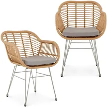 Idimex Gartenstuhl 56 x 60 x 82 cm braun/grau 2 St.