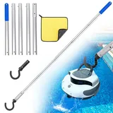 GTJEOI Haken für Poolroboter, Poolhaken für Stangen mit Teleskopstange 185 cm, Zubehörhaken für Pool Saugroboter, Generisch Pool Reinigungszubehör Haken, Kompatibel mit Alle Arten von Poolreinigern
