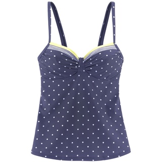 LASCANA Bügel-Tankini-Top Damen blau-gelb-bedruckt Gr.40 Cup E