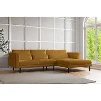 Fun Möbel Ecksofa Designersofa AGADA in Stoff Poso Senfgelb