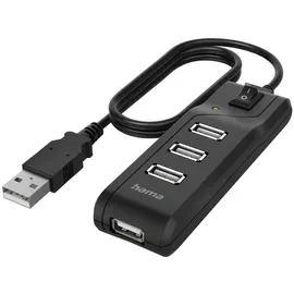 Hama 4 Ports USB 2.0-Hub Schwarz