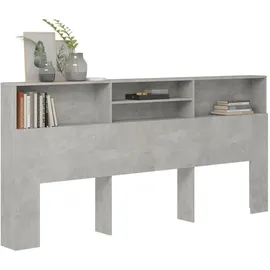 vidaXL Kopfteil mit Ablagen Betongrau 220x19x103,5 cm