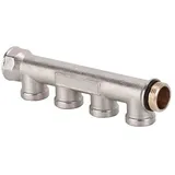 Messing Verteiler 4-fach - 3/4" IG x 3/4" AG - Abgänge 1/2" IG