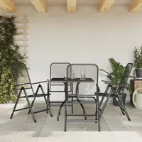 VidaXL 5-tlg. Garten-Essgruppe Anthrazit Streckgitter