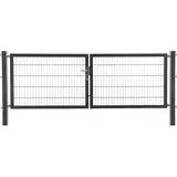 jungelmar Doppeltor 300 x 100 cm Schwarz/Stahl
