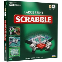 Ideal Großdruck-Scrabble: Extra Board mit klarem, großgedrucktem Text und Buchstaben-Kacheln | Spiele | Wort | für 2–4 Spieler | ab 10 Jahren, 11213, Grün, Brett: 37 cm x 37 cm/Spielsteine: 2,3 cm x