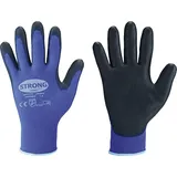 strongHand Feinstrickhandschuh Lintao PU, blau, Gr. 10