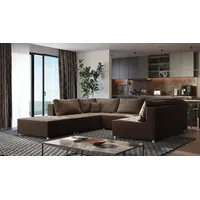 Fun Möbel Wohnlandschaft Sofa ANDRO Schlaffunktion und Hocker Stoff