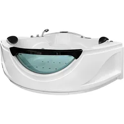 AcquaVapore Whirlpool Vollausstattung Pool Badewanne Eckwanne Wanne W25H 150x150cm mit Heizung