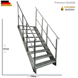 Kaminbau Mierzwa Premium Stahl Treppe 100 cm x 171 cm Verzinkt