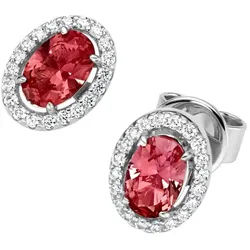Giorgio Martello Milano Ohrstecker Ziersteine, Zirkonia weiß, Silber 925 Ohrringe   Orange 