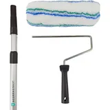 Scorprotect® Profi Universal Farbroll-Set 3 tlg. Polyester-Farbwalze 25 cm und Alu-Teleskopstange