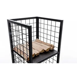 CLP Kaminholzständer Forrest Metall 40 x 40 x 120 cm schwarz