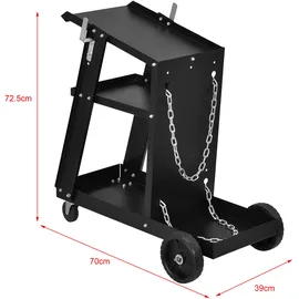 [pro.tec]® Schweißwagen für Schweißgeräte mit 3 Ablagefächern und Gasflaschenbehälter