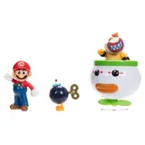 Jakks Pacific Minifiguren 2er-Pack Mario und Bowser Jr. Clown Car 6 cm
