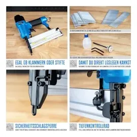 Güde Druckluft Klammergerät Nagler Tacker incl. Klammern und Nägel 40220 im Koffer