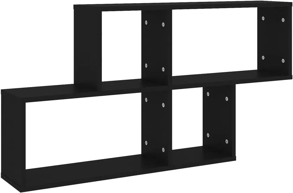 vidaXL Wandregal Schwarz 100x18x53 cm Holzwerkstoff