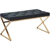 FineBuy Sitzbank Polsterbank Schwarz 90 x 44 x 46 cm