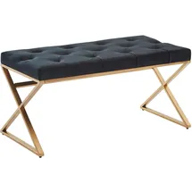 FineBuy Sitzbank Polsterbank Schwarz 90 x 44 x 46 cm