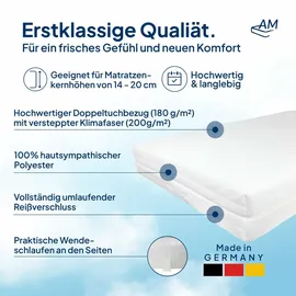 AM Qualitätsmatratzen Komfort Matratzenbezug 160 x 220 cm weiß