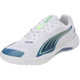 Puma Solarstrike III Indoor Court Shoe, White-Blue Horizon, 42.5