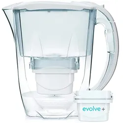 Aqua Optima - Weißer Krug von Oria mit einer Gesamtkapazität von 2,8 l und 1 Evolve + Filter