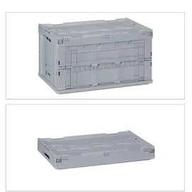 Relaxdays Transportbox 58,5 x 39,5 x 32,5 cm 1-tlg. grau