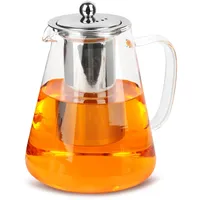 Glas Teekanne 1,3 Liter, MXTIMWAN hitzebeständige Teebereiter, klarer Teekanne aus mit herausnehmbarem Sieb, für kalte und heiße Getränke