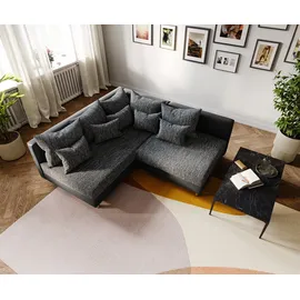 DeLife Ecksofa Clovis Schwarz Ottomane Links modular erweiterbar, Design Ecksofas, Couch Loft, Modulsofa, modular