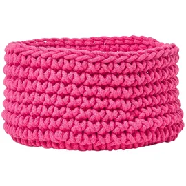 Homescapes Aufbewahrungskorb Gestrickt 37 x 37 x 21 cm pink