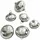 Loberon Weihnachtskugeln 6er Set Isaulie, Eingravierte Eiskristall-Muster, Nostalgisches Bauernsilber-Finish, Weihnachten, Christbaumschmuck, Glas, Eisen, Silber
