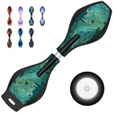 Waveboard Kinder ab 8 Jahre, Snakeboard mit ABEC-7 Kugellager, Skateboard mit Leuchtrolle, Streetsurfing Waveboards für Mädchen Junge und Jugendliche, Bis 100 kg, 86x23x9 cm,5