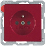 Berker Steckdose mit Schutzkontaktstift, rot samt (6768766012)
