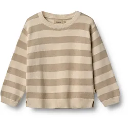 Strickpullover WHEAT "Wheat Pullover Strick Pullover Morgan", Jungen, Gr. 122/7y, beige (beige stripe), 100% Bio-Baumwolle, Pullover