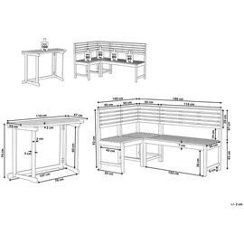 Beliani Garten Terrasse Outdoor Möbel Ausstattung - Hellbraun