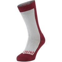 SealSkinz Unisex Kaltes Wasser Wasserdichte Socken – Mittellang, Grau/Rot, L