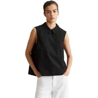 Marc O'Polo Blusentop Knopfleiste und Faltendetails am Rücken, ärmellos