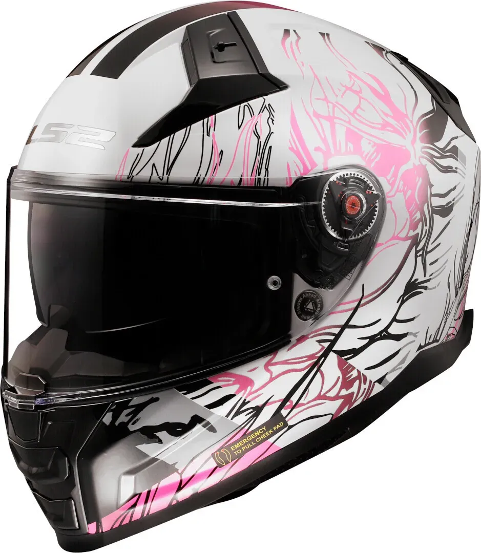 LS2 FF811 Vector II Darflo Helm, wit-pink, 2XS Voorman