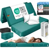 KESSER® Klappmatratze 160 x 195 x 15 cm Gästematratze 3-Fach faltbar zum Sitzhocker Faltmatratze Schaumstoff 25kg/m3 extra dick 15cm atmungsaktiv waschbar Abnehmbarer Bezug inkl. Camping Tragetasche