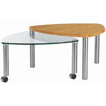 vierhaus Vierhaus, 4316-WEI, Massivholz/Glas/Metall, ausdrehbar, Ablage, 80 x 80 x 39 + B/H/T ca. 80,00x45,00x80,00
