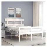 furnicato Bett Seniorenbett aus massivem Kiefernholz Weiß 205,5 x 125,5 x 81 cm (1-tlg) weiß 125.5 cm x 205.5 cm x 81 cm