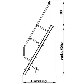 Günzburger MUNK Günzburger Steigtechnik Aluminium-Treppe Stufen 60° 5 Stufen