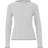 Cartoon Langarm-Shirt mit Kragen Weiß/Schwarz | 36