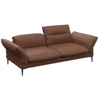 FLEXLUX 2,5-Sitzer Salino, Funktionssofa, Relaxsofa, Sofa mit Arm- und Kopfteil-Verstellungen, Kaltschaum & Stahl-Wellen braun