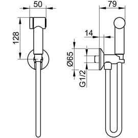 Keuco Hygienebrause verchromt, 1 Strahlart