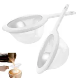2 Stück Küchensieb Kunststoff (120/200 Mesh) Extra Feinmaschiges Sieb Fein Nylonmaschen Feines Sieb mit Griff,Geeignet zum Filtern von Joghurt, Milchsäurewein und Honig