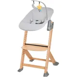 Kinderkraft Kombihochstuhl »Set: Kinderstuhl ENOCK + Babywippe CALMEE GREY« (Set) 2 Stk.mitwachsend, beige