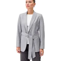 Zero Damen Blazer mit Bindegürtel Grey Melange,36 - 36