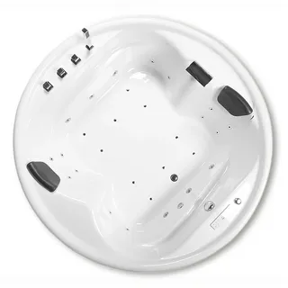 Caribia Vidal Premium Whirlpool 182 x 182 cm ohne Schürze, rund 80784, Badewannen, euroweiß